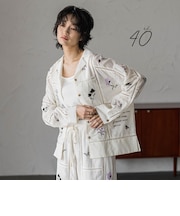 【40周年限定】パッチワーク刺繍オープンカラーシャツ