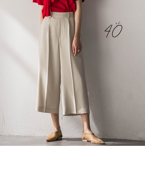 【40周年限定】復刻リネンライクイージークロップドワイドパンツ