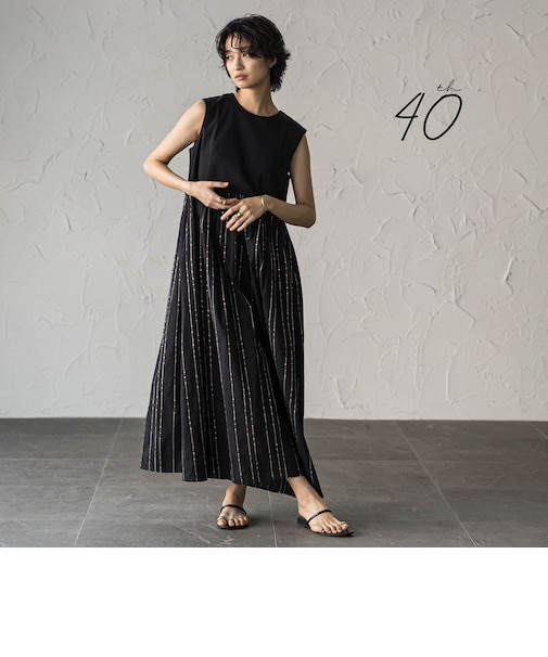 【40周年限定】スパンコール刺繍ノースリーブワンピース