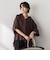 麻調シアーBACKタックスキッパーブラウス
