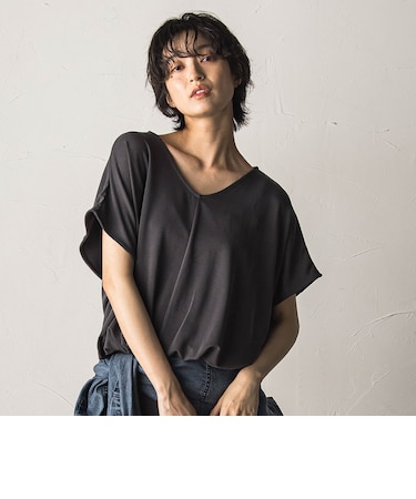 とろみジャージーVネックプルオーバー≪セットアップ対応≫