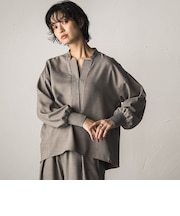【一瞬で楽とキレイを叶える】ナチュラルストレッチスキッパーブラウス≪セットアップ対応≫