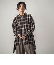 チェックウエストマークオーバーシャツ