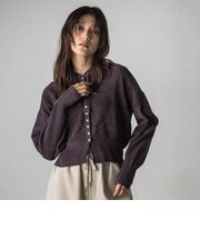 ベロアモールフーディカーディガン