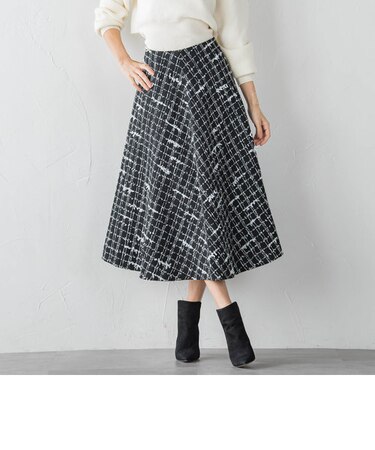 モノトーンファンシーツイードサーキュラースカート