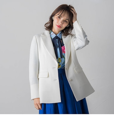 カルテッドミックスツィードジャケット≪手洗い可能≫