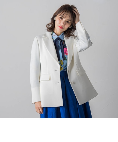 カルテッドミックスツィードジャケット≪手洗い可能≫