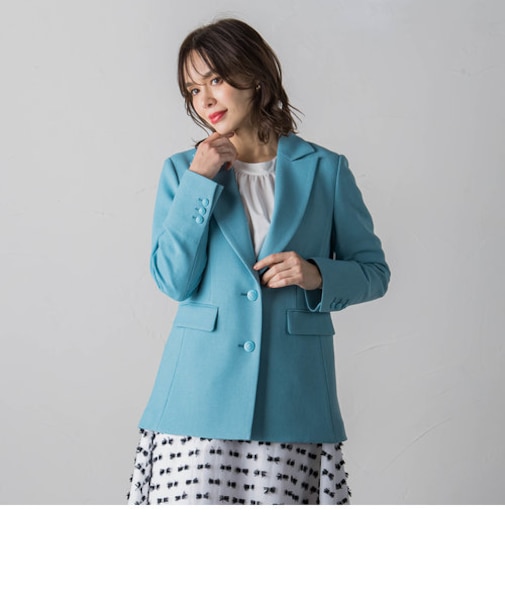 カルテッドミックスツィードジャケット≪手洗い可能≫