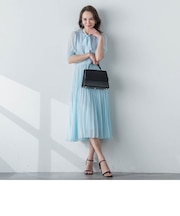 ドッキングプリーツワンピース≪手洗い可能≫