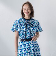 ジオメトリックブラウス≪セットアップ対応/洗濯機で洗える≫