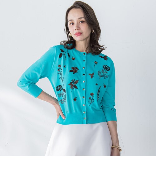 リボンドットツイードカーディガン｜ビアッジョブルーの通販｜&mall