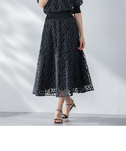 ミニフラワーチュールレーススカート≪洗濯機で洗える≫