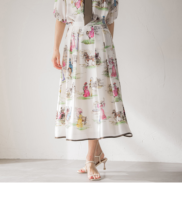 LADY&HORSEプリントスカート≪洗濯機で洗える≫