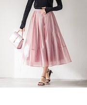 ナチュラルオーガンジースカート