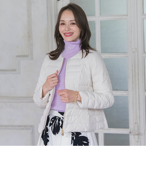 ペプラムダウンジャケット