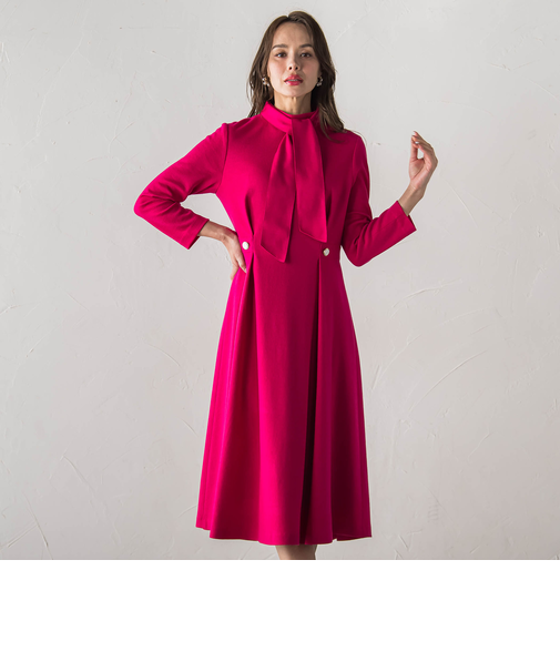 【WEB限定カラーあり/新色追加】ルミナリー圧縮スムースワンピース