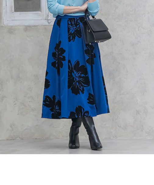 ビッグフラワーフロッキースカート