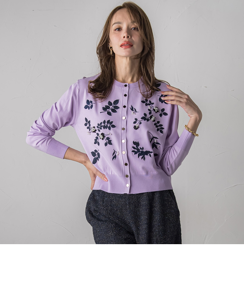 新品未使用✨モラビト ロゴ刺繍 モニーレビジュー装飾カーディガン 羽織り38 ☆＜moz＞ロゴ刺しゅうカーディガン: カーディガン - 看護師（ナース