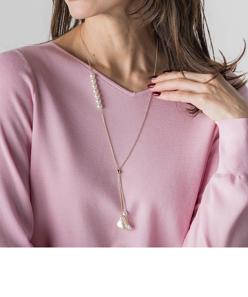 パールラリエットネックレス