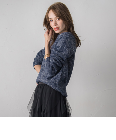 ラメシャギーニット