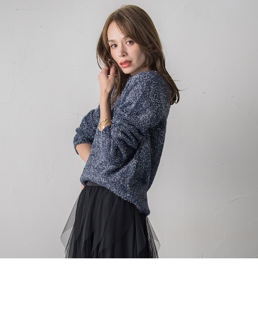 ラメシャギーニット