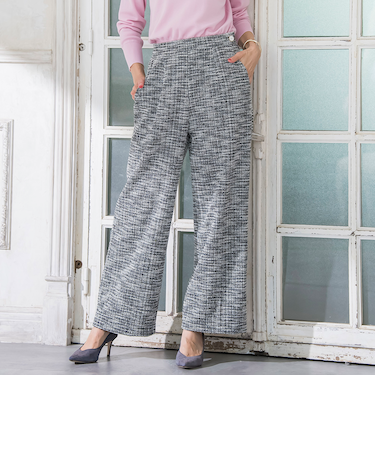 ツイードラメワイドパンツ