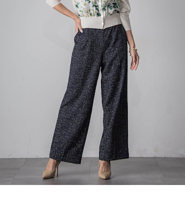 ツイードラメワイドパンツ