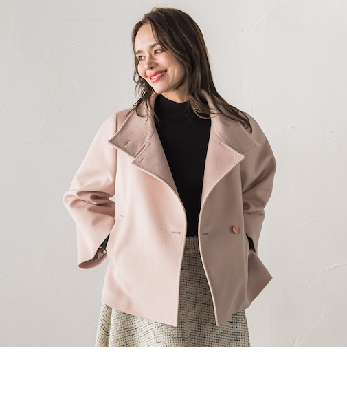 スタンドカラーショートコート