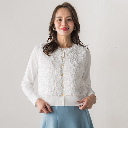 フラワーチュールドッキングカーディガン