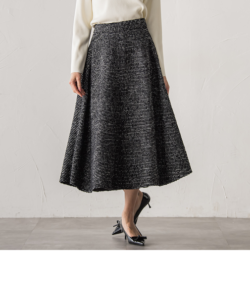 モノトーンツイードスカート