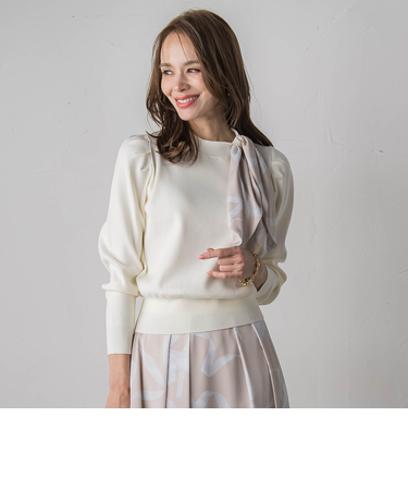 トゥシューズスカーフ付きニット