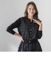 リボンジャガードカーディガン