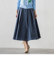 フロントボタンタフタスカート