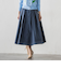 フロントボタンタフタスカート