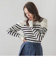 シャーリングスリーブニット