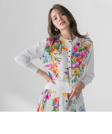 ビッグフラワーブーケカーディガン