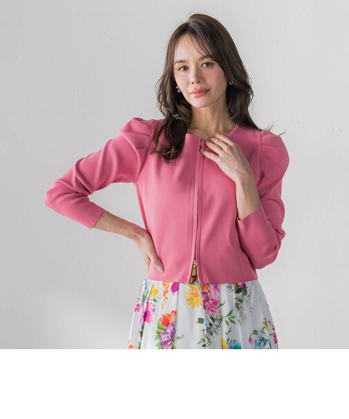 パフスリーブダブルジップブルゾン