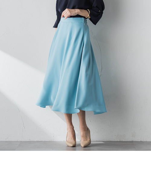 ダブルサテンスカート｜ビアッジョブルーの通販｜&mall（アンドモール
