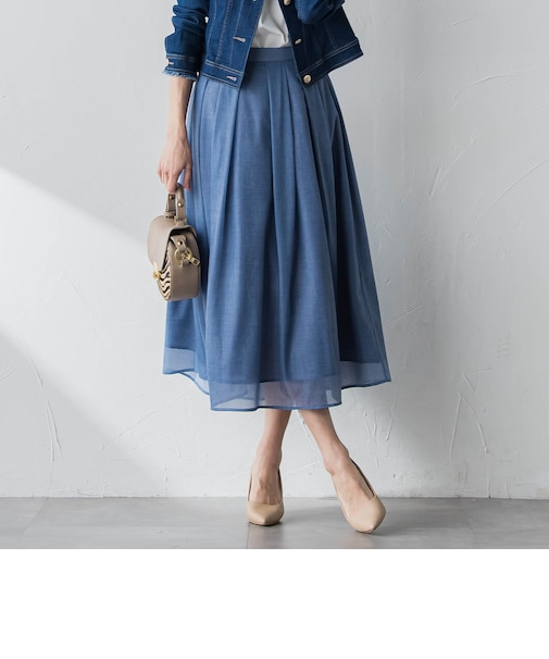 【カタログ掲載】オーガンジーデニムスカート