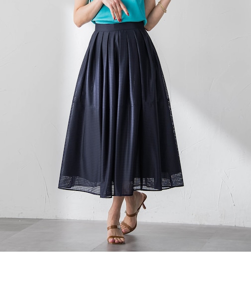 ラッセルレースチェックスカート