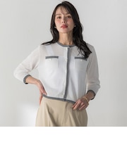 メッシュスパンコールニットカーディガン