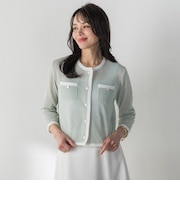 メッシュスパンコールニットカーディガン