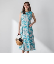 【WEB限定カラーあり】リネンライクフラワーワンピース