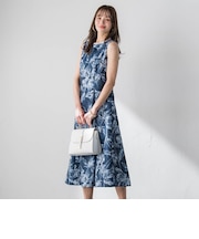 【WEB限定カラーあり】リネンライクフラワーワンピース