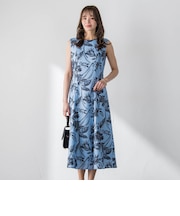 【WEB限定カラーあり】リネンライクフラワーワンピース