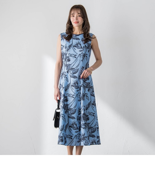 【WEB限定カラーあり】リネンライクフラワーワンピース