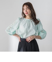 袖レースブラウス