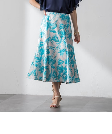 【WEB限定カラーあり】リネンライクフラワースカート