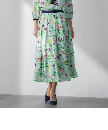 【KEITA KAWASAKI × Viaggio Bluコラボ】リリープリントスカート