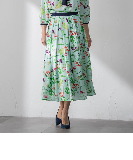 【KEITA KAWASAKI × Viaggio Bluコラボ】リリープリントスカート